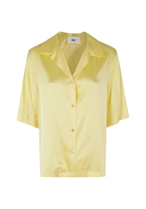 SOLOTRE satin-finish short-sleeved shirt - Yellow