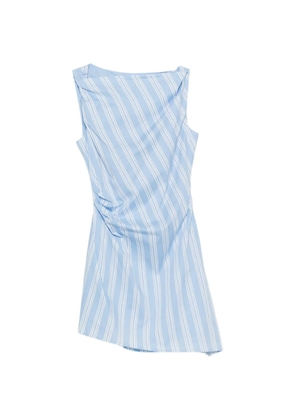 STAUD Callie striped asymmetric dress - Blue