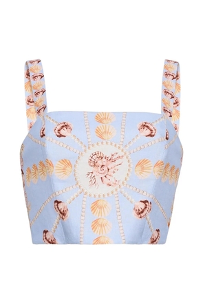 Cara Cara Helena seashell-print top - Blue