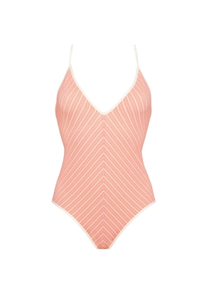 ERES Lounge V-neckline striped swimsuit - Pink