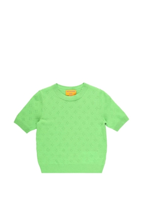 Guest In Residence Compass pointelle-knit T-shirt - Green