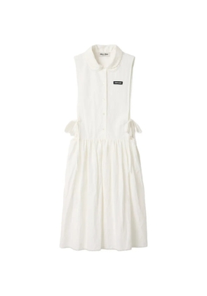 Miu Miu slubbed poplin dress - White