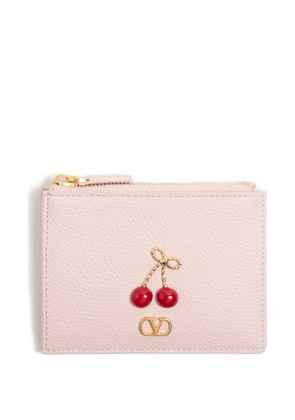 Valentino Garavani Cherryfic cardholder in grainy calfskin - Pink
