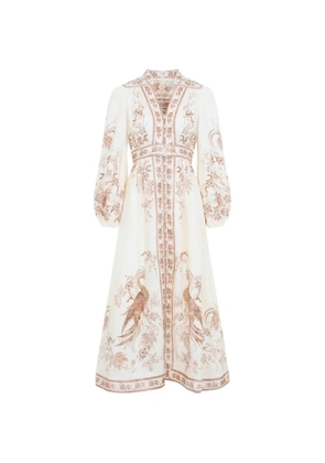 ZIMMERMANN Indra floral-print midi dress - Neutrals