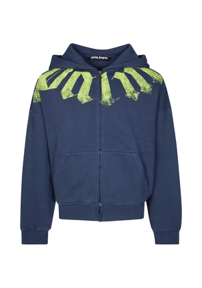 Palm Angels Big Neck logo-print zip-up hoodie - Blue