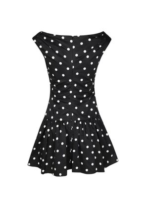 Self-Portrait polka-dot ruched dress - Black