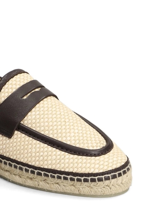 Castañer Norris leather-trimmed woven espadrilles - Neutrals