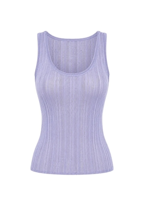 Theory pointelle-knit scoop-neck tank top - Purple
