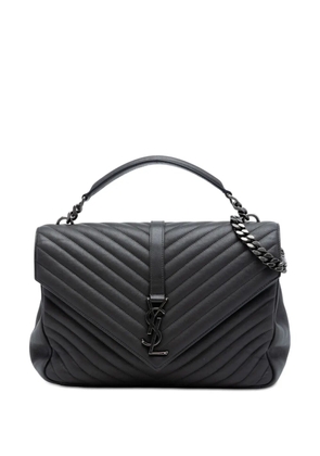 Saint Laurent Pre-Owned 2018 Large Chevron Sheepskin Monogram College satchel - Grey