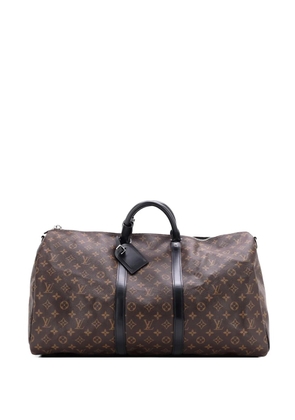 Louis Vuitton Pre-Owned Keepall Bandouliere Bag Macassar Monogram Canvas 55 travel bag - Brown