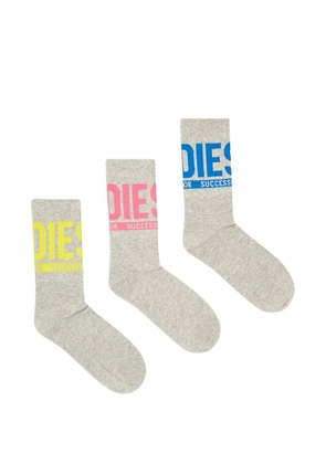 Diesel logo-detail cotton socks (pack of three) - Grey