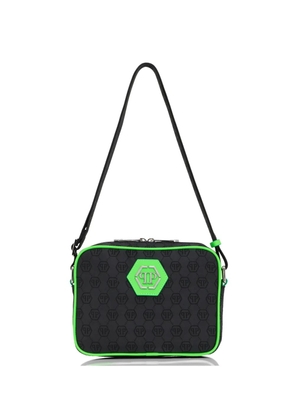 Philipp Plein jacquard monogram messenger bag - Black