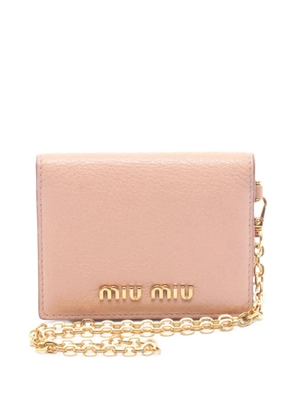 Miu Miu Pre-Owned 00s Madras chain-strap card case - Pink