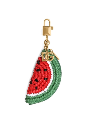 Dolce & Gabbana raffia charm key ring - Red
