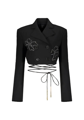 Ellery floral-motif cropped jacket - Black