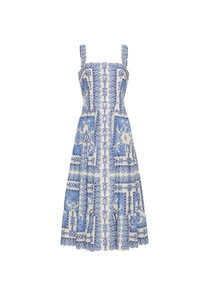Cara Cara Margarita tiered-hem midi dress - Blue