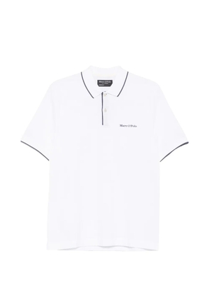 Marc O'Polo logo-embroidered tipped polo shirt - White