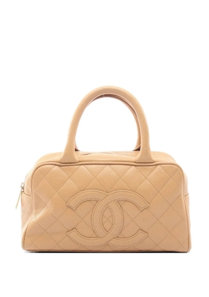 CHANEL Pre-Owned 2004-2005 mini Boston matelassé tote bag - Neutrals