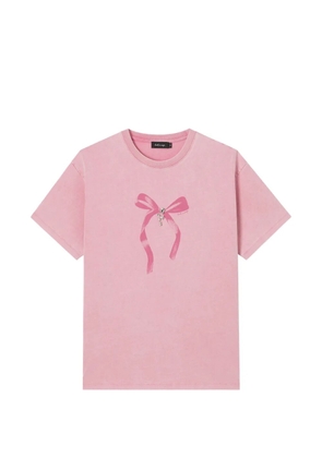 tout a coup bow-print crystal-embellished cottonT-shirt - Pink
