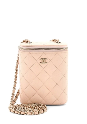 CHANEL Pre-Owned Vertical Classic Vanity Case with Chain Quilted Caviar Small shoulder bag - Neutrals