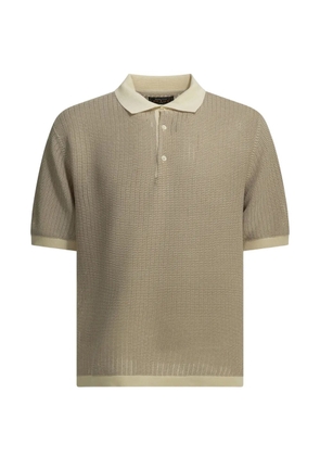 BEAMS PLUS textured-knit short-sleeve polo shirt - Neutrals