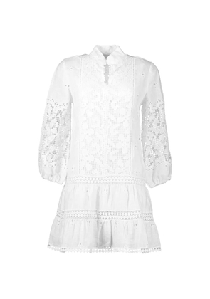 Temptation Positano Olivina lace-embroidered mini dress - White