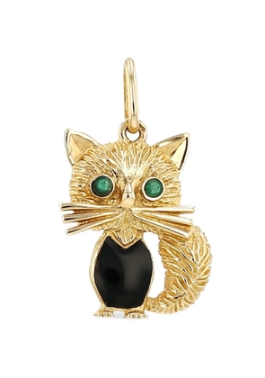 Van Cleef & Arpels 1980s enamel cat pendant - Gold