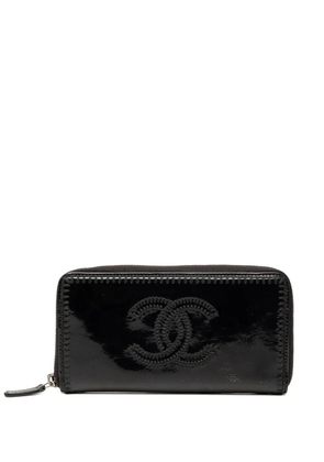 CHANEL Pre-Owned 2014 CC Patent Stitched Wallet long wallets - Black