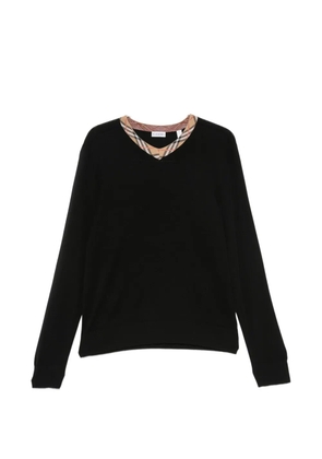 Burberry check-trim V-neck sweater - Black