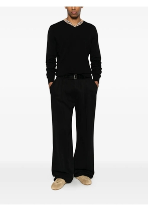 Burberry check-trim V-neck sweater - Black