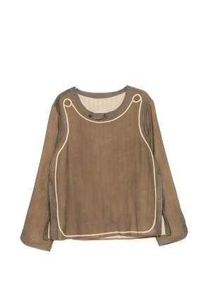 COMMUNS piped-trim layered sweater - Brown