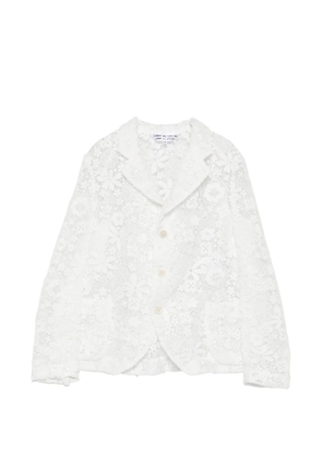 Comme Des Garçons Comme Des Garçons floral-lace blazer - White