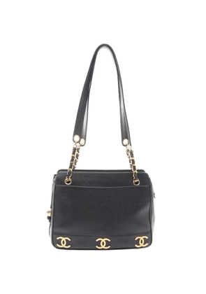 CHANEL Pre-Owned 1994-1996 triple Coco mark tote bag - Black