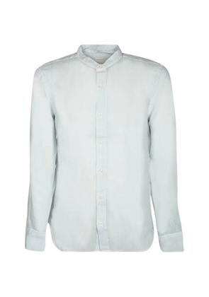120% Lino long-sleeve mandarin-collar shirt - Blue
