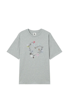 b+ab heart-print T-shirt - Grey
