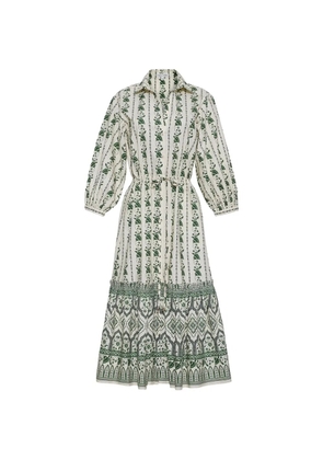 Cara Cara Hutton tile-print midi dress - Green
