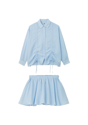 b+ab shirt and mini skirt set - Blue