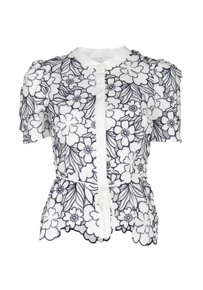 Christy Lynn Bree floral-embroidered blouse - Neutrals