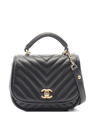 CHANEL Pre-Owned 2017-2018 Chevron-pattern tote bag - Black