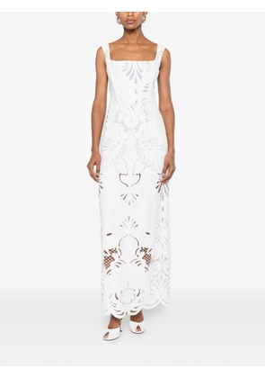 Giuseppe Di Morabito broderie-anglaise scalloped maxi dress - White