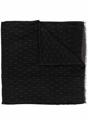 Saint Laurent monogram fine-knit scarf - Black