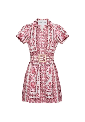 Cara Cara Noela scarf-print cotton mini dress - Red