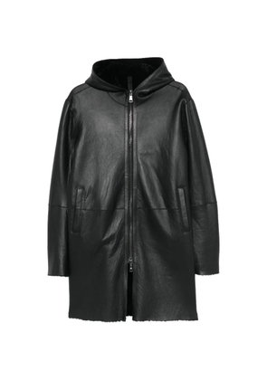 Tagliatore Wilson hooded leather jacket - Black