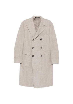Tagliatore double-breasted herringbone-pattern coat - Neutrals