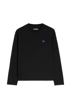 Jil Sander logo-embroidered long-sleeve T-shirt - Black