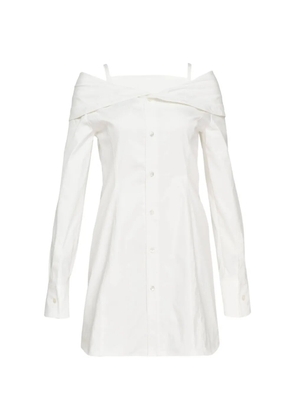 We11done fold-over off-shoulder dress - White