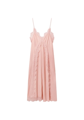 Stella McCartney lace-trim silk midi dress - Pink