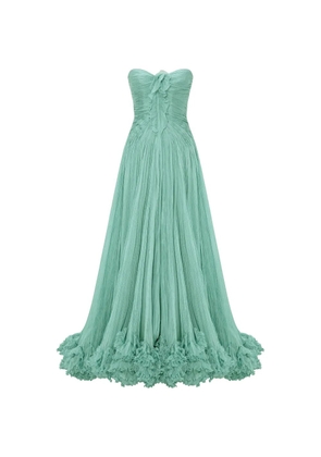 MARMAR HALIM ruffled strapless maxi dress - Green