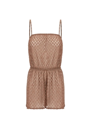 Missoni crochet-knit playsuit - Brown