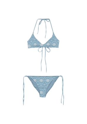 MC2 Saint Barth broderie-anglaise bikini - Blue